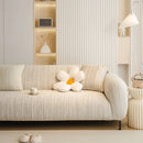 Ribbed Washable Sofa Cover, High Stretch Striped Couch Slipcover with Tie Straps by Slipcover KAS™