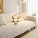 Ribbed Washable Sofa Cover, High Stretch Striped Couch Slipcover with Tie Straps by Slipcover KAS™