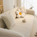 Ribbed Washable Sofa Cover, High Stretch Striped Couch Slipcover with Tie Straps by Slipcover KAS™