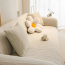 Ribbed Washable Sofa Cover, High Stretch Striped Couch Slipcover with Tie Straps by Slipcover KAS™