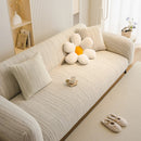 Ribbed Washable Sofa Cover, High Stretch Striped Couch Slipcover with Tie Straps by Slipcover KAS™