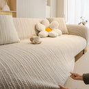 Ribbed Washable Sofa Cover, High Stretch Striped Couch Slipcover with Tie Straps by Slipcover KAS™