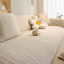 Ribbed Washable Sofa Cover, High Stretch Striped Couch Slipcover with Tie Straps by Slipcover KAS™