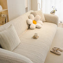 Ribbed Washable Sofa Cover, High Stretch Striped Couch Slipcover with Tie Straps by Slipcover KAS™