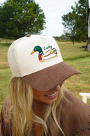 Lucky Duck - Brown Corduroy Trucker Hat
