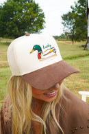Lucky Duck - Brown Corduroy Trucker Hat