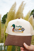 Lucky Duck - Brown Corduroy Trucker Hat