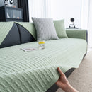 Geometric Textured Couch Slipcover Protector Non-Slip Ice Silk Sofa Cover for Couch