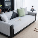 Geometric Textured Couch Slipcover Protector Non-Slip Ice Silk Sofa Cover for Couch
