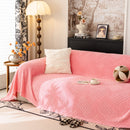 Plush Fleece Washable Sofa Throw Blanket, Soft & Cozy Furniture Protector for Couch