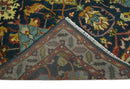 Traditional Large Design Blue, Rust and Gold Hand Knotted Oushak Multi Size wool Area Rug