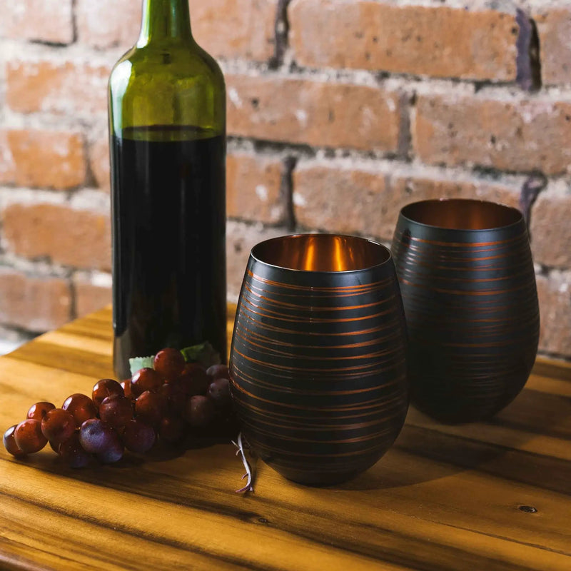 Black Swirl Stemless Glasses, photo 4 of 12