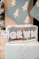 GRWM - Blue Bows Clear Large Makeup Bag