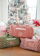 Quilted Block-Print Duffel Bag