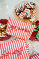 My Goodies - Pink & Red Stripes Clear Coat Bag