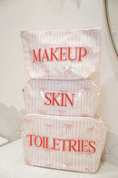 Toiletries - Pink Ribbons Clear Coat XL Bag