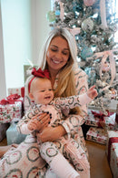 Pink Santa - Ribbed Long Pajama Set