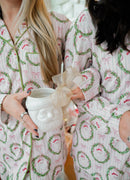Pink Santa - Ribbed Long Pajama Set