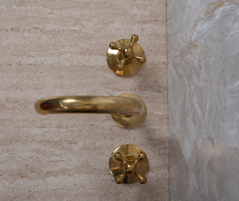 Widespread Unlacquered Brass Faucet 3 Holes