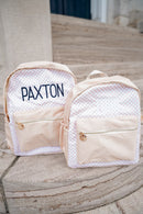 Tan Checkered Backpack - NO CUSTOMIZATION