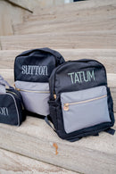 Black + Grey Colorblock Backpack - NO CUSTOMIZATION