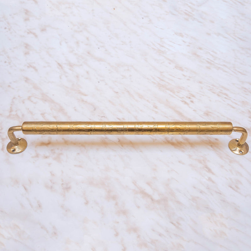 Engraved Solid Brass Towel Bar For Bathroom