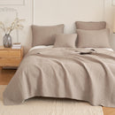 DaDa Bedding Neutral Taupe Beige Sandy Elegant Matelasse Cotton Quilted Bedspread Set (JHW-585)