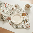 DaDalogy Enchanted Meadow Reversible Dinner Table Runner - Floral Elegance in Beige, Rose, and Soft Olive Green, Premium Soft Microfiber Quilted Table Runner
