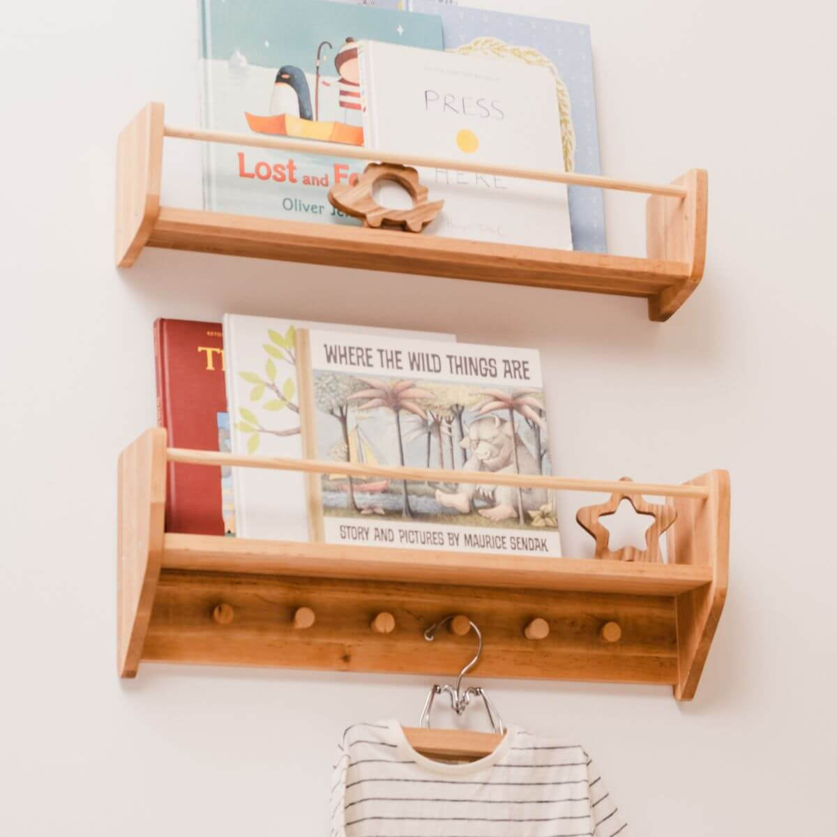 Nursery Wall Shelf with Hooks, photo 6 of 9