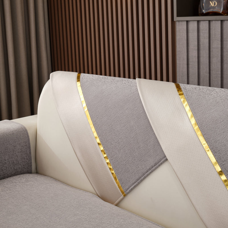 Luxury Leather Couch Protectors with Chenille Sofa Towel Covers, Non-Slip and Washable, Modular Couch Covers