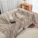 Chenille Striped Sofa Throw Blanket, Furniture Throw Covers Living Room Couch Cover