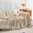 Chenille Striped Sofa Throw Blanket, Furniture Throw Covers Living Room Couch Cover