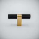 Bold, Black & Gold Knurled Solid Brass Knob