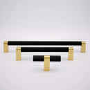 Bold, Black & Gold Knurled Solid Brass Knob