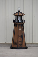 39" Octagon, Solar and Electric Powered  Poly, Lawn Lighthouse, Mahogany/black trim