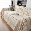 Chenille Striped Floral Couch Cover Sofa Slipcover for Most Shape Sofas, Reversible Sofa Throw Cover by Slipcover KAS™
