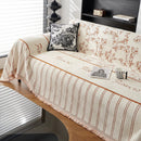 Chenille Striped Floral Couch Cover Sofa Slipcover for Most Shape Sofas, Reversible Sofa Throw Cover by Slipcover KAS™