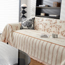 Chenille Striped Floral Couch Cover Sofa Slipcover for Most Shape Sofas, Reversible Sofa Throw Cover by Slipcover KAS™