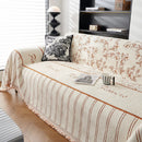 Chenille Striped Floral Couch Cover Sofa Slipcover for Most Shape Sofas, Reversible Sofa Throw Cover by Slipcover KAS™