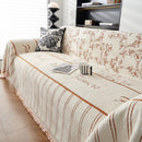Chenille Striped Floral Couch Cover Sofa Slipcover for Most Shape Sofas, Reversible Sofa Throw Cover by Slipcover KAS™