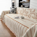Chenille Striped Floral Couch Cover Sofa Slipcover for Most Shape Sofas, Reversible Sofa Throw Cover by Slipcover KAS™