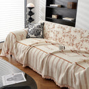 Chenille Striped Floral Couch Cover Sofa Slipcover for Most Shape Sofas, Reversible Sofa Throw Cover by Slipcover KAS™