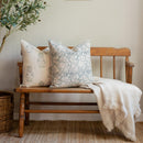 Chloe Floral Block Printed Pillow Cover | Blue