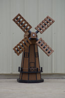 46 in. Octagon Poly Dutch Windmill, Antique Mahogany/Black Wood Looking Windmills