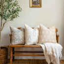 Chloe Floral Block Printed Pillow Cover | Blue