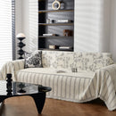 Chenille Striped Floral Couch Cover Sofa Slipcover for Most Shape Sofas, Reversible Sofa Throw Cover by Slipcover KAS™