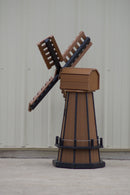 46 in. Octagon Poly Dutch Windmill, Antique Mahogany/Black Wood Looking Windmills
