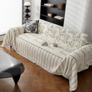 Chenille Striped Floral Couch Cover Sofa Slipcover for Most Shape Sofas, Reversible Sofa Throw Cover by Slipcover KAS™