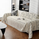 Chenille Striped Floral Couch Cover Sofa Slipcover for Most Shape Sofas, Reversible Sofa Throw Cover by Slipcover KAS™