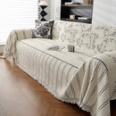 Chenille Striped Floral Couch Cover Sofa Slipcover for Most Shape Sofas, Reversible Sofa Throw Cover by Slipcover KAS™